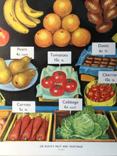 Load image into Gallery viewer, Original 1950s School Poster, ‘Joe Black&#39;s Fruit and Vegetables&#39;