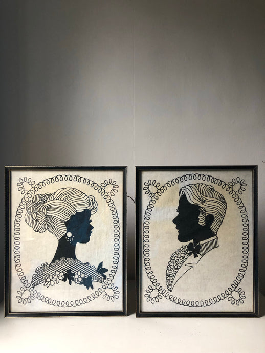 Pair of framed Silhouette portraits