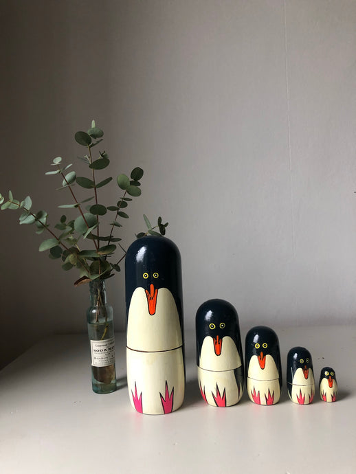 Set of Vintage Penguin Nesting Dolls