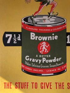 Vintage Shop Advertising Display Card - 'Brownie' Gravy Powder