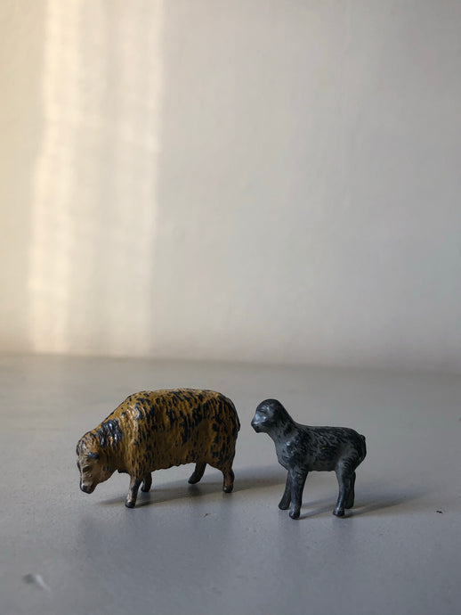 Vintage Lead Sheep and Lamb