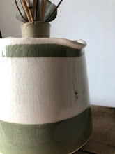 Load image into Gallery viewer, Vintage Sadler Jug in Sage Green and White Stripe