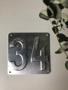 Vintage Aluminium numbers