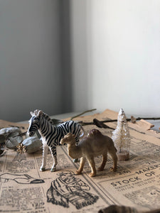 Pair of Vintage Animals, Zebra and Camel