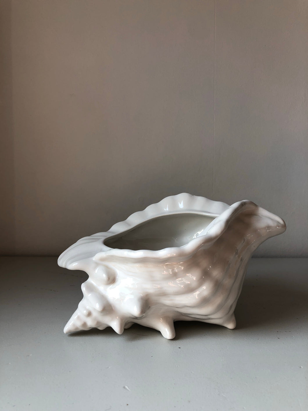Ceramic Conch Shell Planter Vase