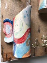 Load image into Gallery viewer, Tall Abstract Studio Pottery Vase with Handle