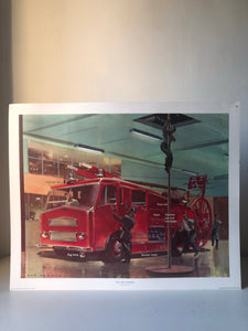 Original 1950s School Poster, ‘The Fire Station'