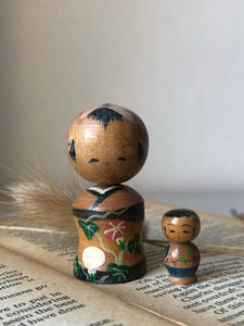 Vintage Mini Kokeshi Pair