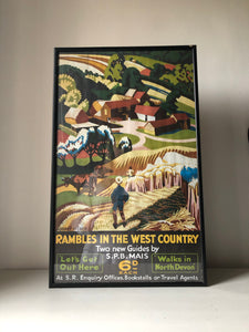 Vintage West Country Framed Railway Poster