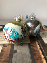 Load image into Gallery viewer, Pair of Retro Christmas Baubles, Sleigh