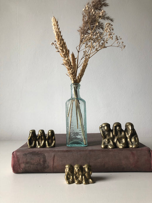Small Vintage Brass Monkeys