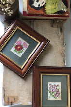 Load image into Gallery viewer, Pair of Vintage Floral Embroidery, framed
