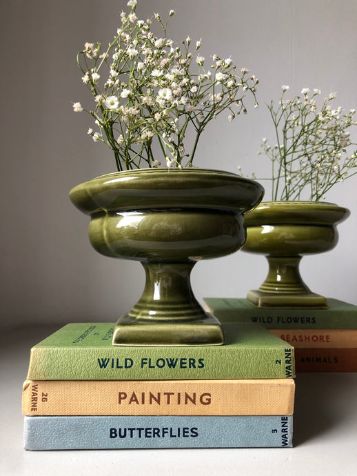 Pair of Vintage Dartmouth Pottery Pedestal Vases