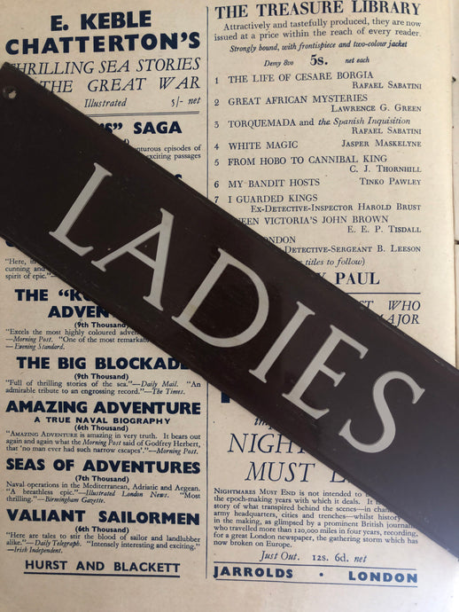 Vintage Bakelite 'LADIES' Door Sign