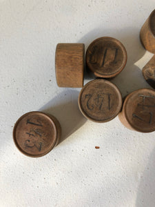 Vintage French Wooden Lotto Numbers