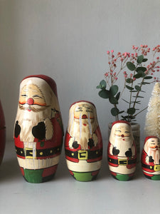Set of Vintage Father Christmas Nesting Dolls