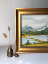 Load image into Gallery viewer, Framed Oil on board painting, Mountain scene