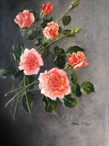 Vintage ‘Roses’ oil painting