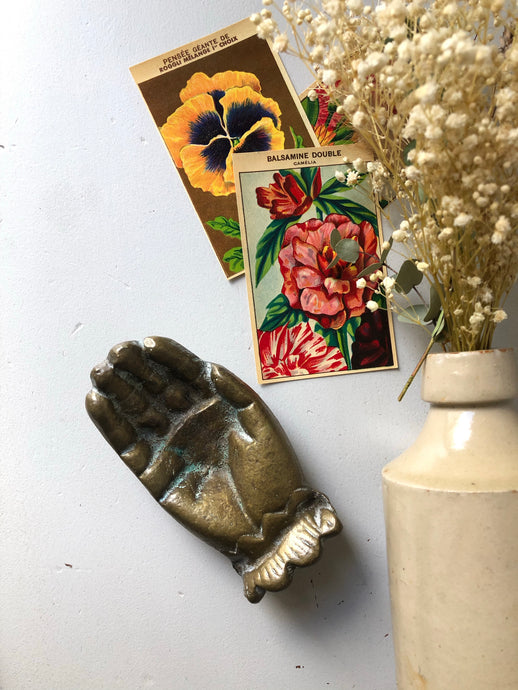 Antique Brass Palm Dish