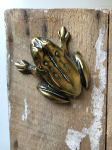 Antique Brass Frog Vesta