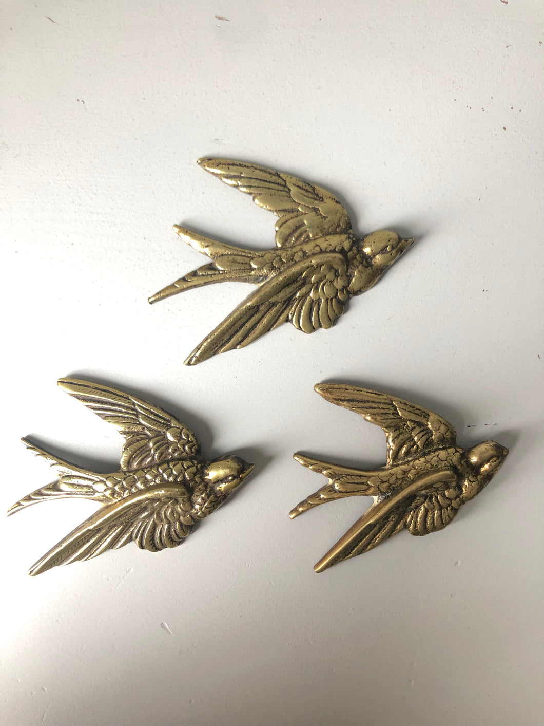 Vintage Brass Swallows