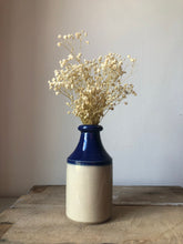 Load image into Gallery viewer, Antique Blue and Cream Stoneware Ink Bottle