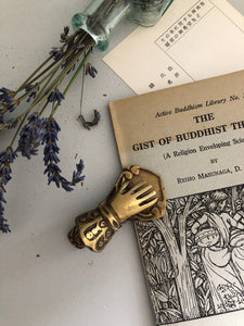 Antique Brass Hand Clip / Paper Holder