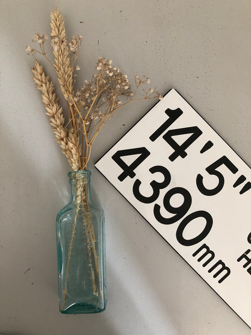 Vintage 'Overhead Height' Bus Plate