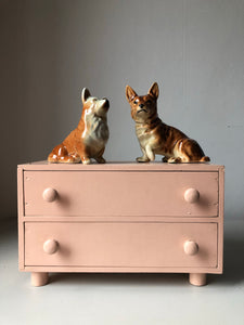 Set of Pink Vintage Miniature wooden drawers