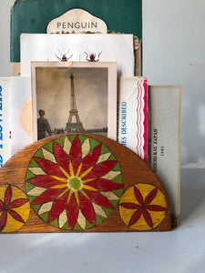 Vintage Wooden Letter Rack