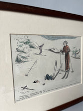 Load image into Gallery viewer, Vintage Framed Ski illustration