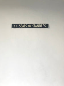 NEW - 1980s Bus Sign ‘51 Seats’