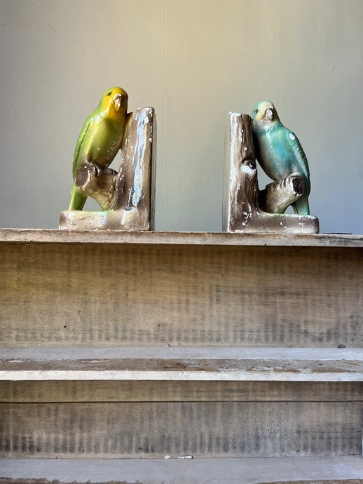 Vintage Budgie Bookends