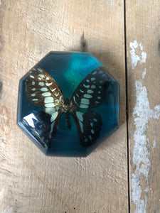 Vintage Butterfly Resin Paperweight