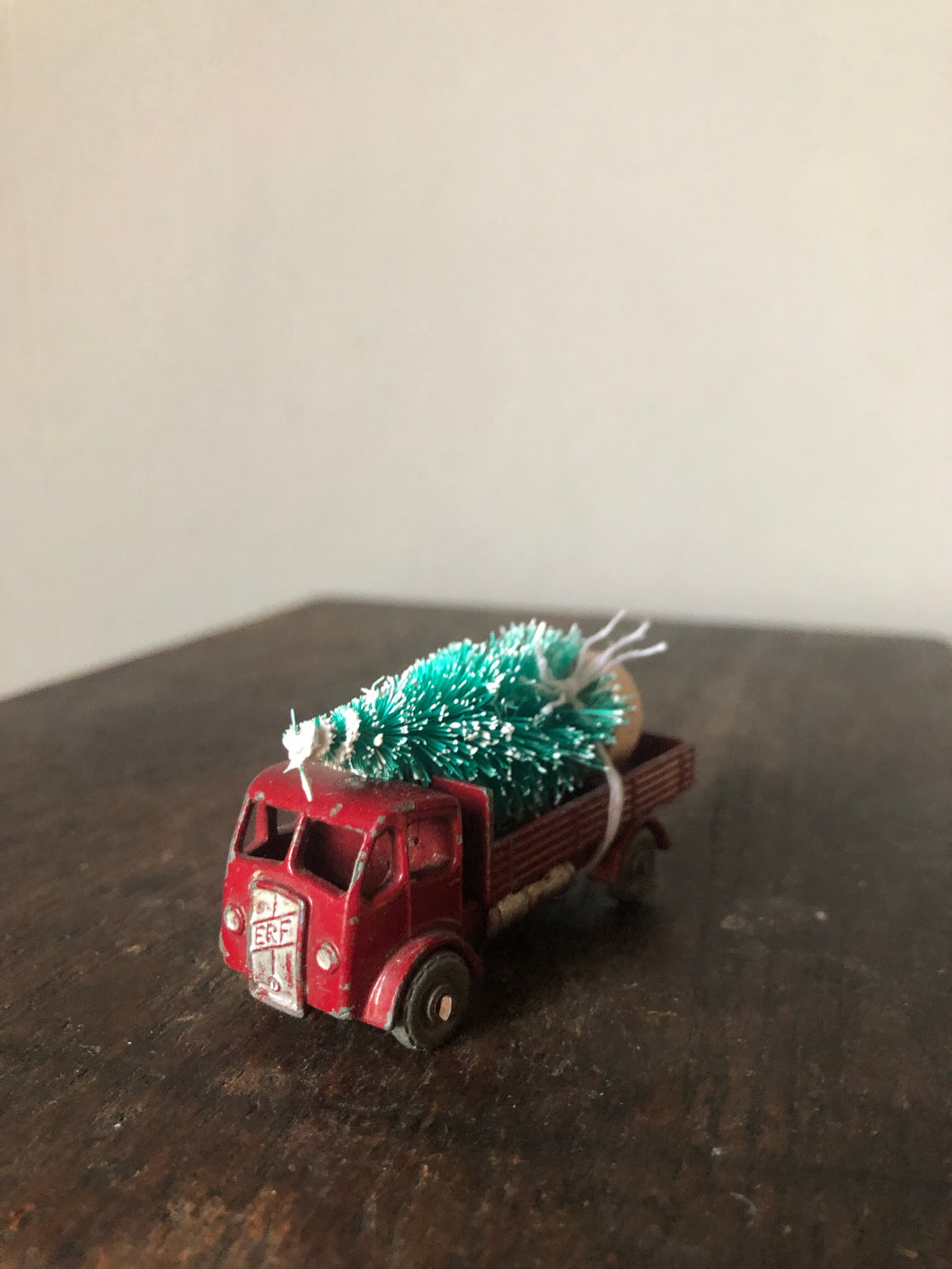 NEW - Vintage Driving Home For Christmas, Red Trailer