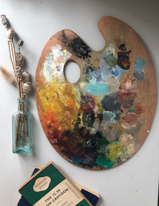 Vintage Artists Palette on Board