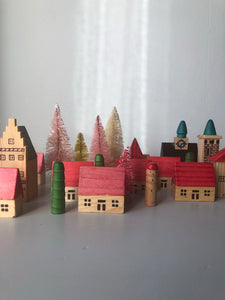 1950s German Wooden Christmas Village Set, Tower