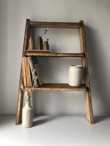 Antique Oak Library Steps / Ladder (UK SHIPPING ONLY)