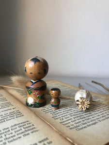 Vintage Mini Kokeshi Pair