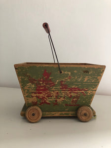 Vintage wooden toy cart
