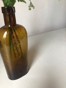 Antique Amber Glass 'Jeyes Fluid' Bottle