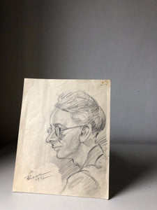 1940s Portrait Pencil Sketch