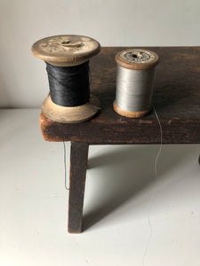 Pair of Rustic Wooden cotton reels