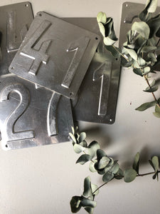 Vintage Aluminium numbers