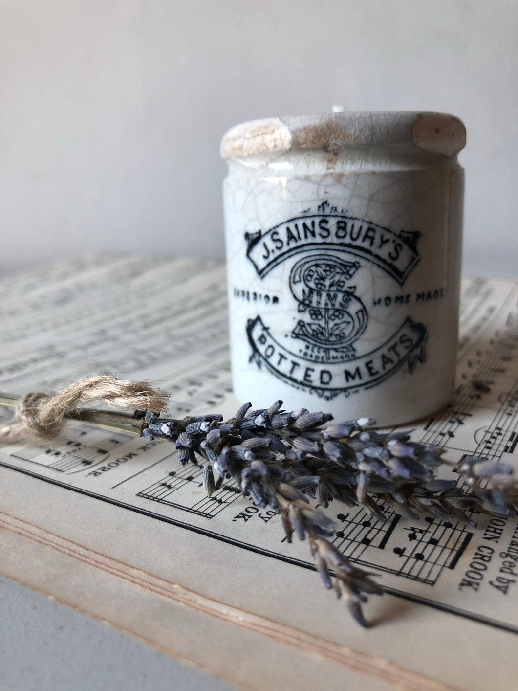 J Sainsburys Vintage Pot Candle, Lavender and Bergamot