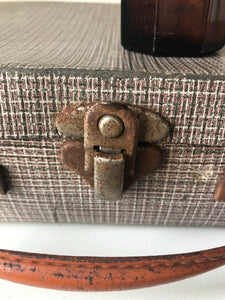 Small vintage tartan suitcase