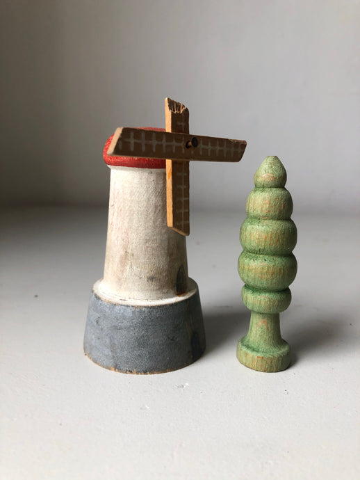1950s Wooden House Set, Windmill