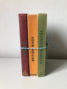 Trio of Observer Books, Cats, British Birds, & Garden Flowers