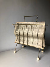 Load image into Gallery viewer, Brass 1970s magazine rack