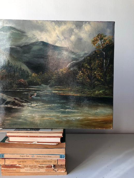 Antique Landscape Oil on Canvas